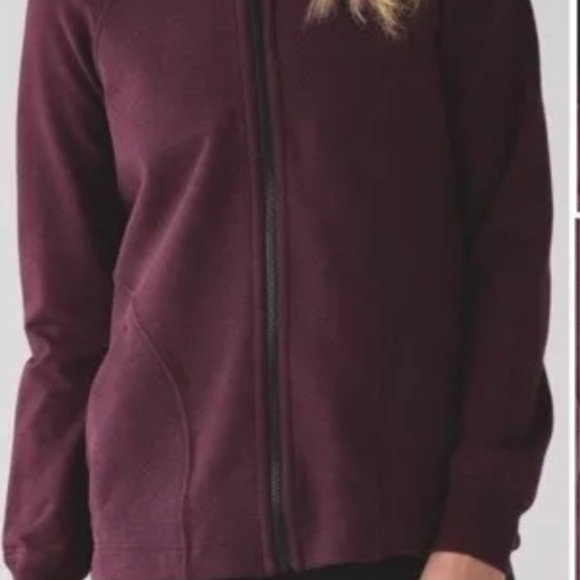 Lululemon | Burgundy Pleat To Street Bomber Jacket Weathered | Size 4 - Picture 2 of 9
